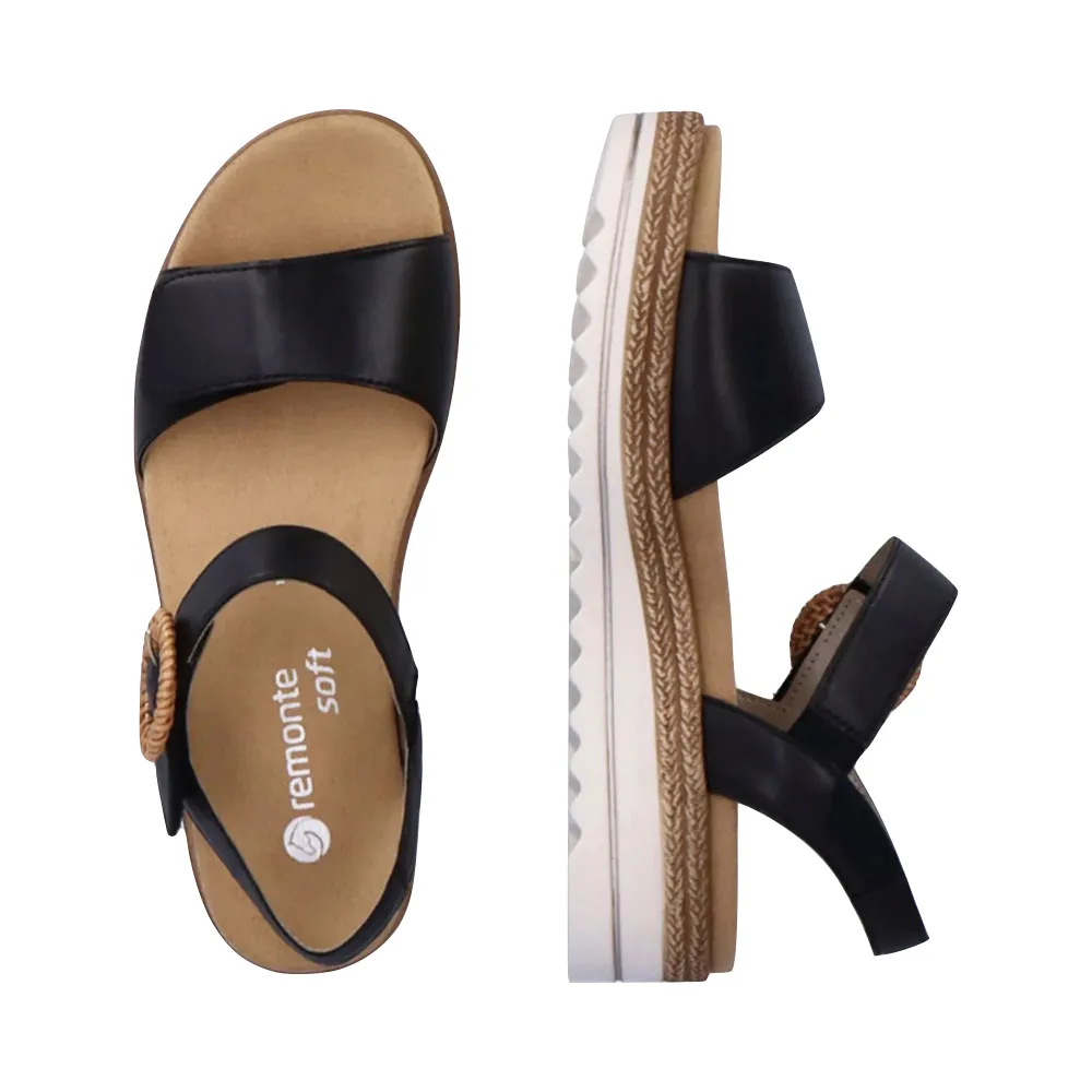 Remonte Women's 52 Platform Sandal in Black