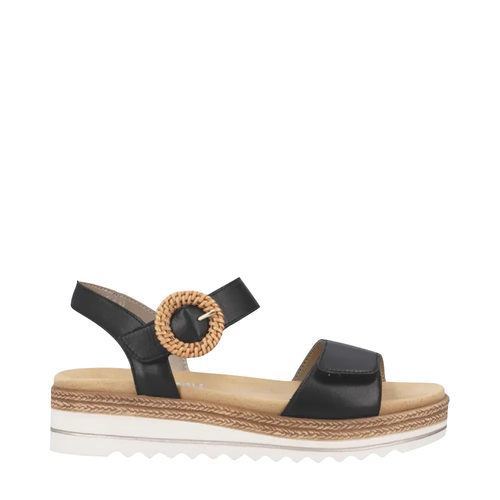 Remonte Women's 52 Platform Sandal in Black