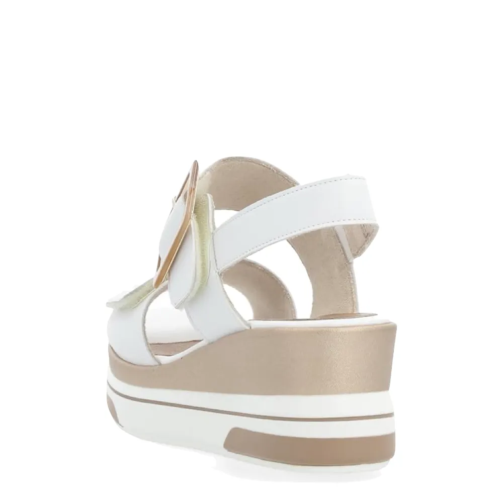 Remonte Women's Sabine 50 Wedge Sandal in Weiss White
