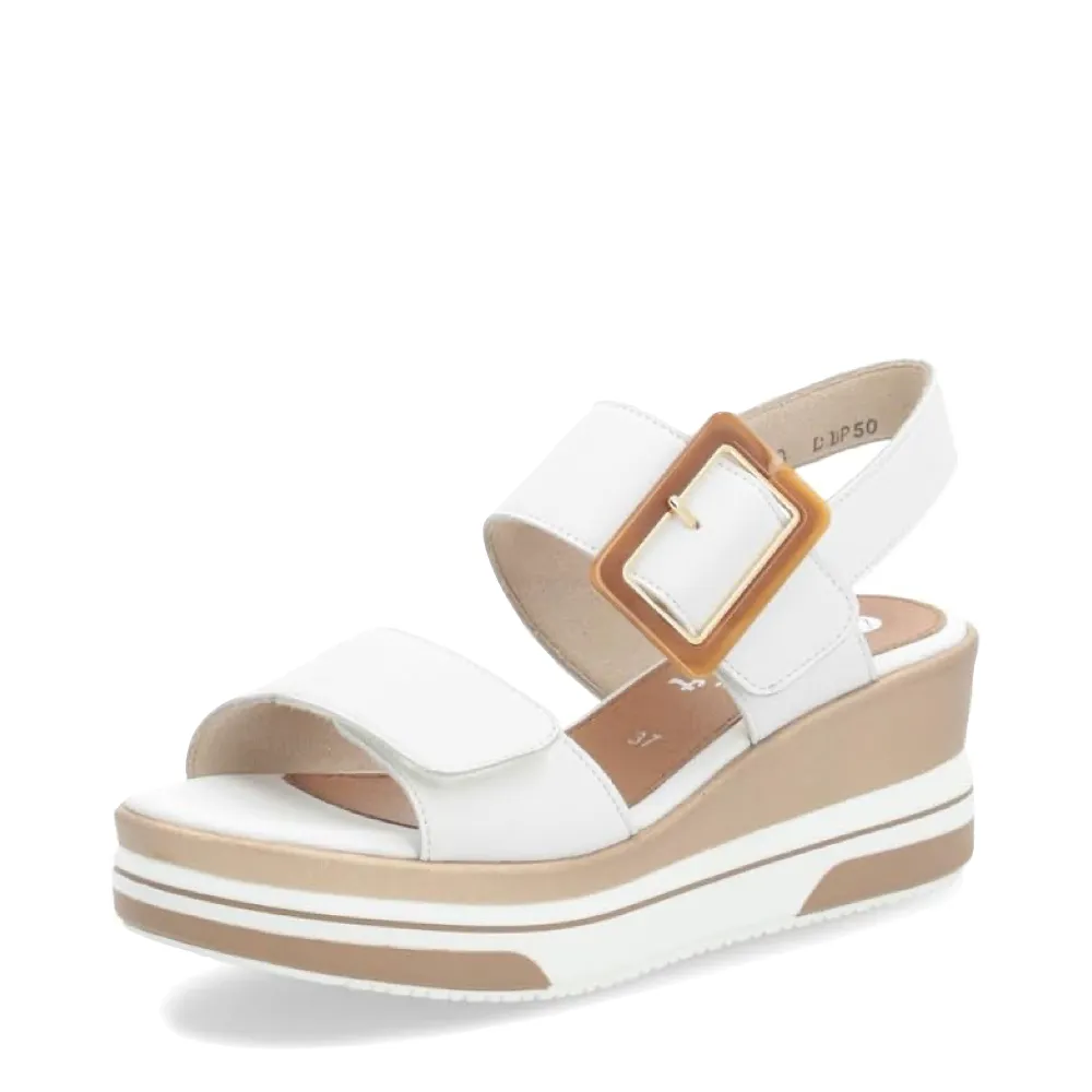 Remonte Women's Sabine 50 Wedge Sandal in Weiss White