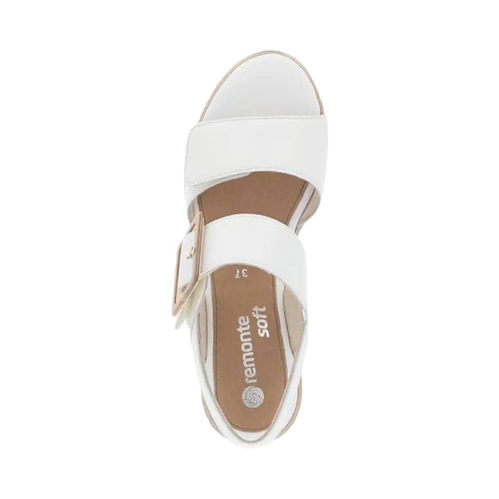 Remonte Women's Sabine 50 Wedge Sandal in Weiss White