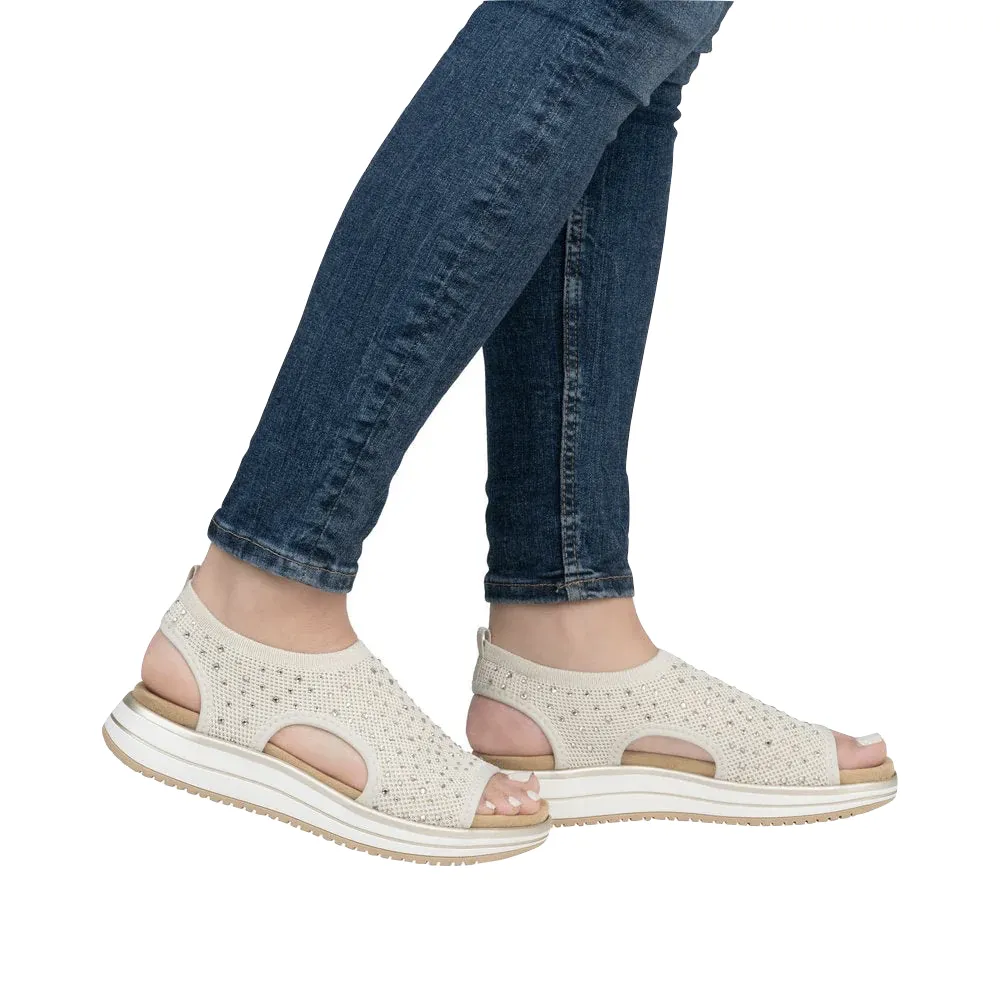 Remote Women's Jocelyn 55 Slip On Stretch Sandal in Alabaster
