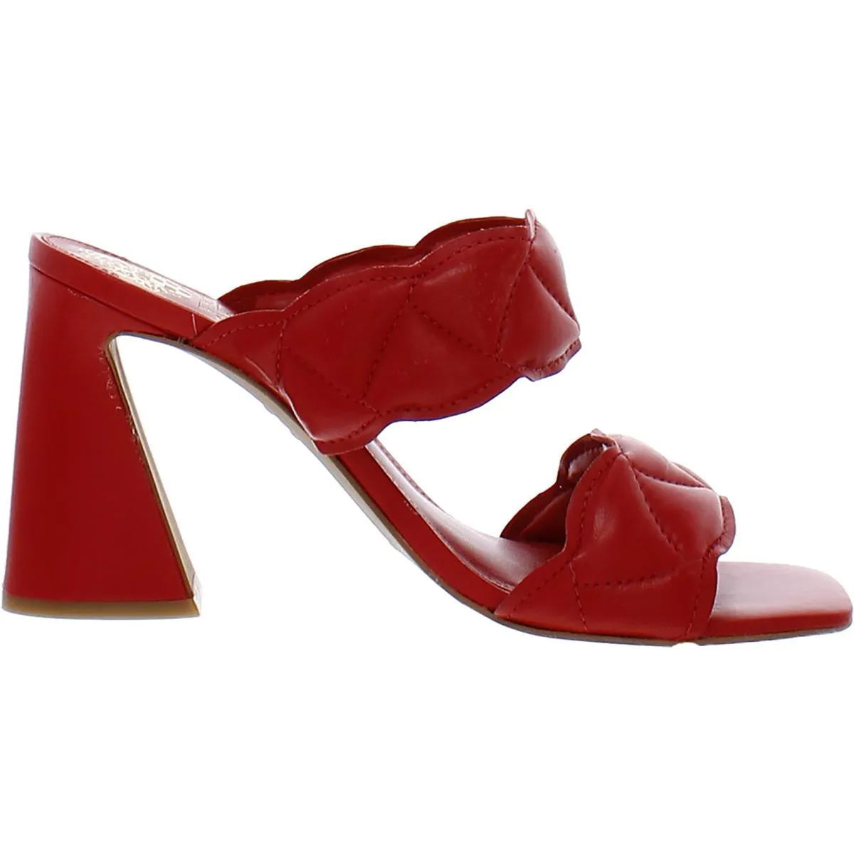 Renneya Womens Leather Square Toe Mule Sandals