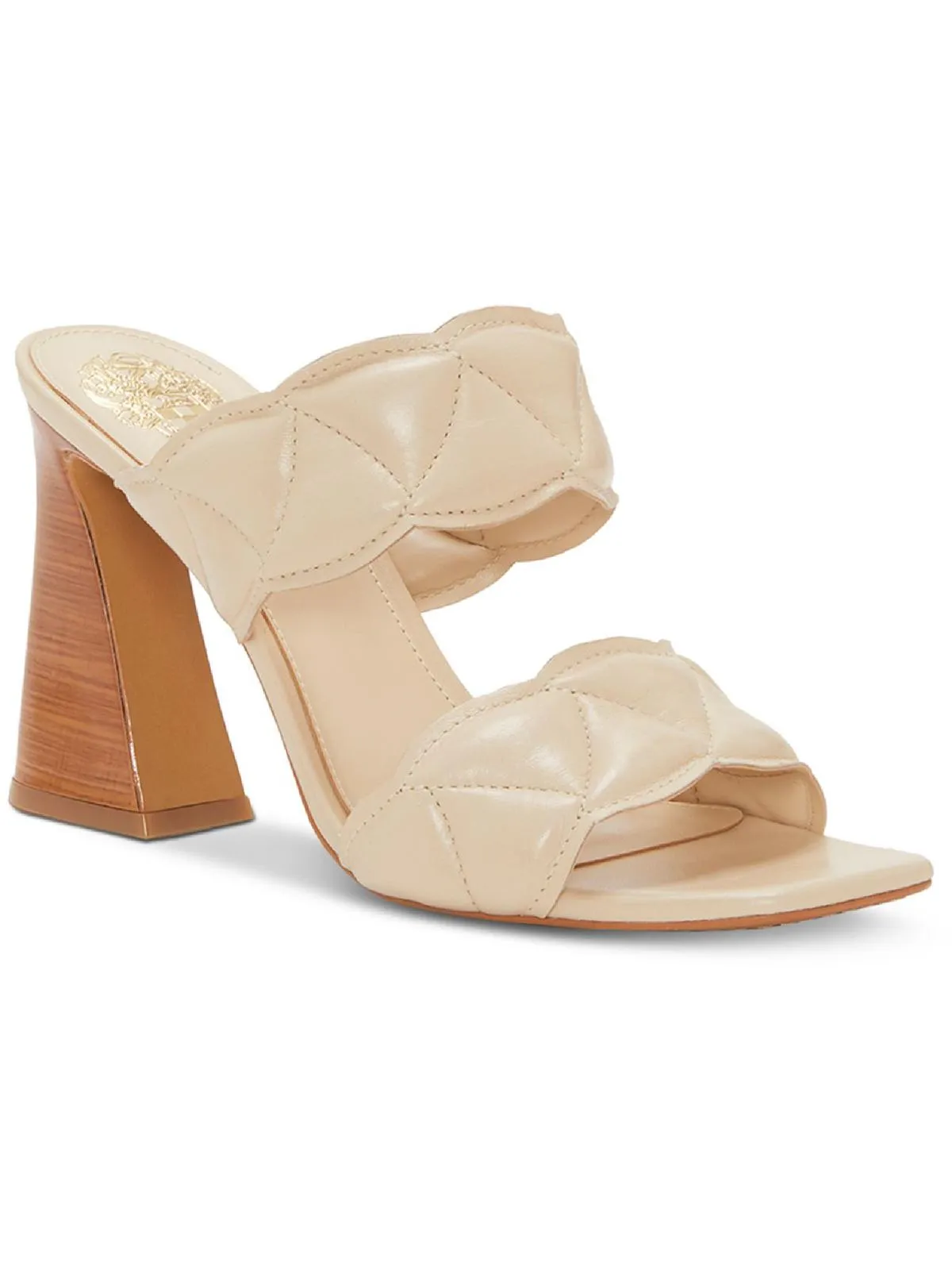Renneya Womens Leather Square Toe Mule Sandals