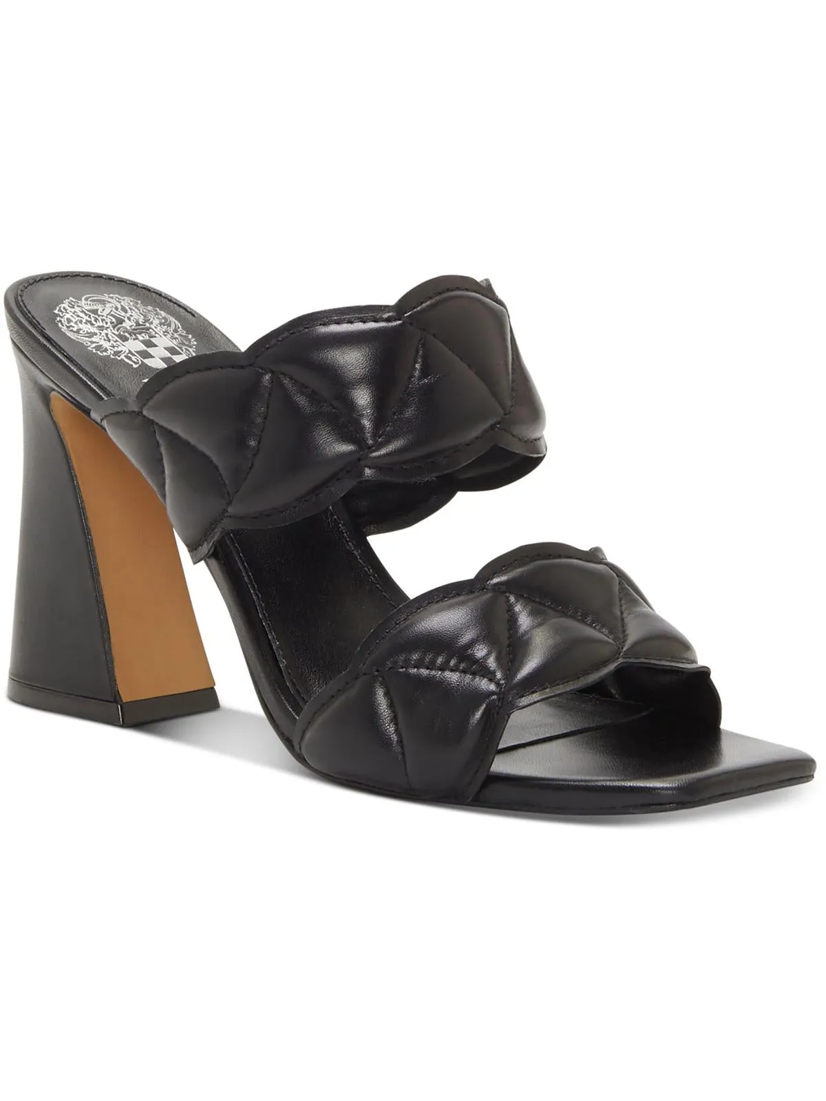 Renneya Womens Leather Square Toe Mule Sandals