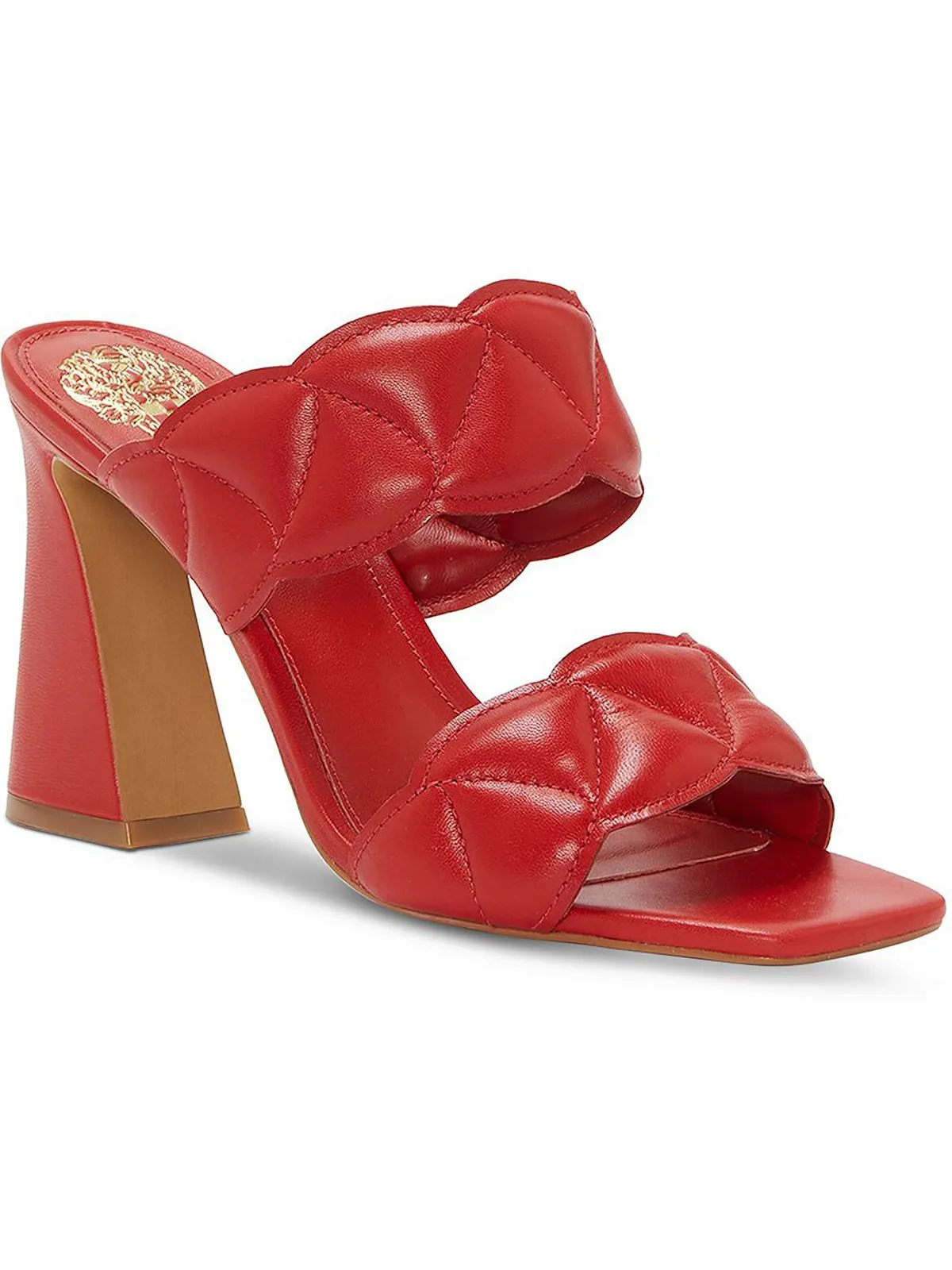 Renneya Womens Leather Square Toe Mule Sandals