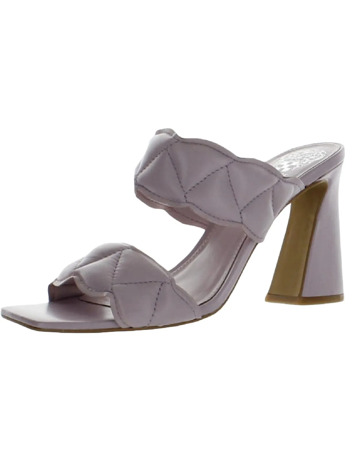 Renneya Womens Leather Square Toe Mule Sandals