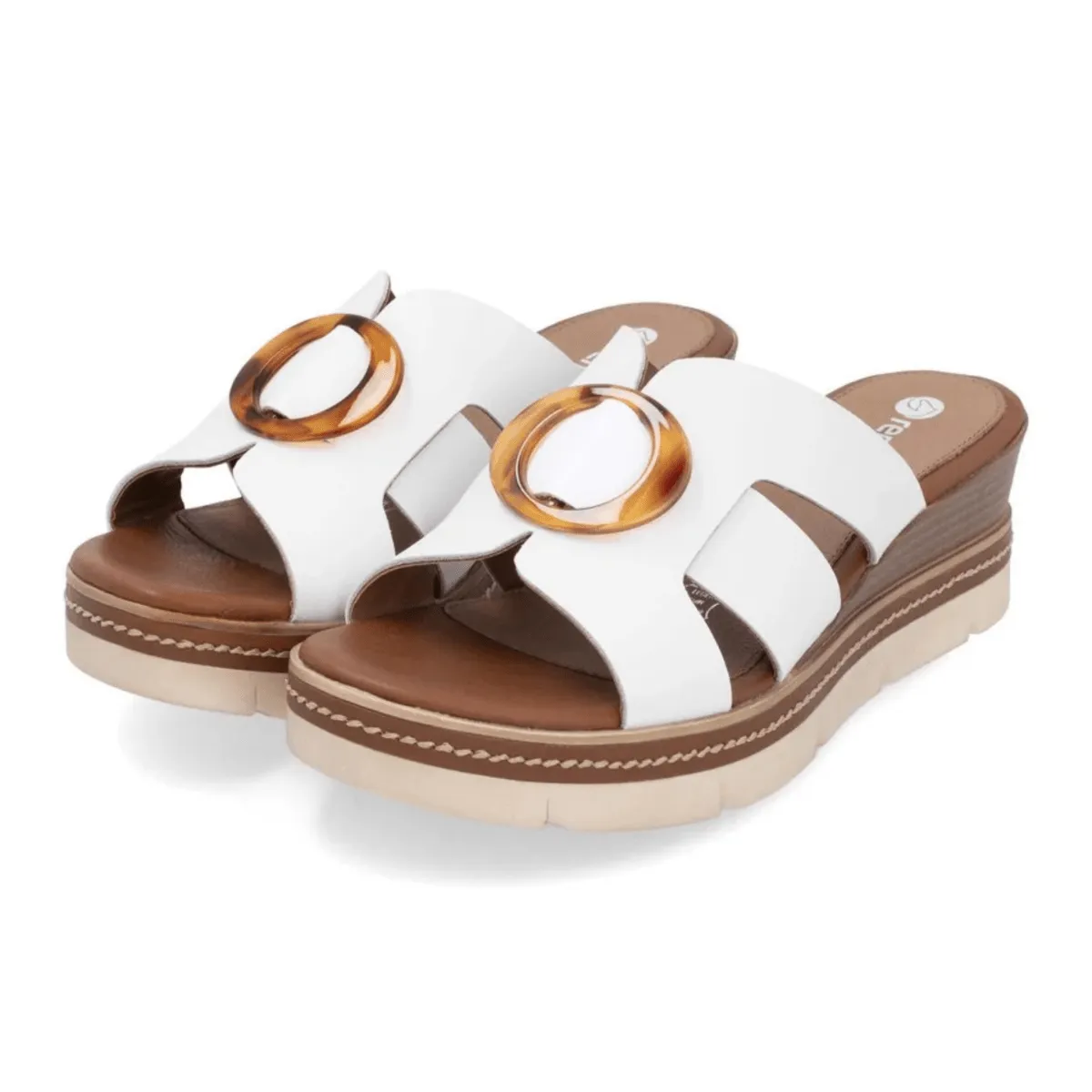 Rieker Women's D2L52-80 Jerilyn White Leather