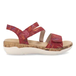 Rieker Women's R6860-90 Jocelyn Red Multi Leather