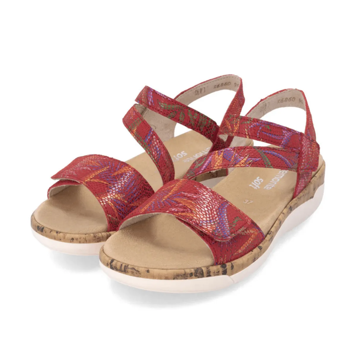 Rieker Women's R6860-90 Jocelyn Red Multi Leather