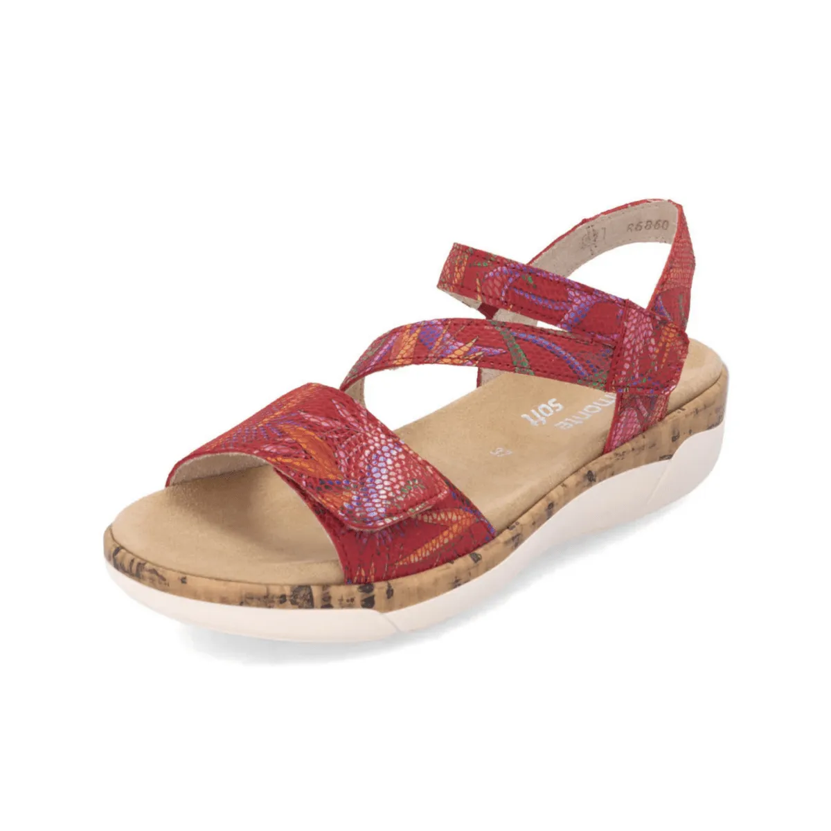 Rieker Women's R6860-90 Jocelyn Red Multi Leather