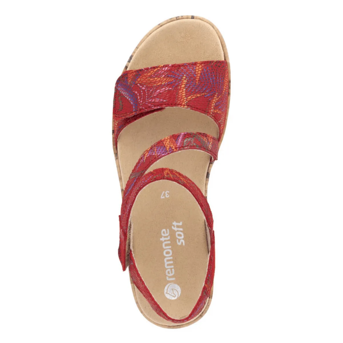 Rieker Women's R6860-90 Jocelyn Red Multi Leather