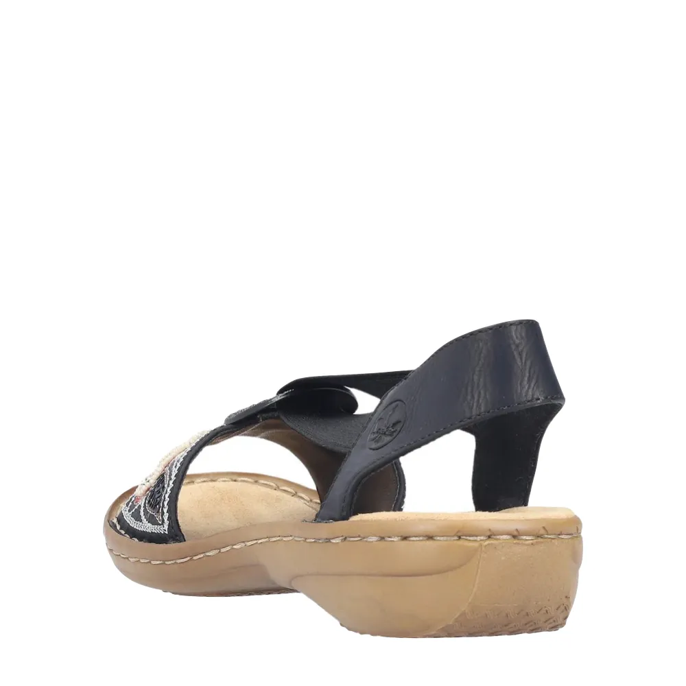 Rieker Women's Regina B4 Sandal in Black