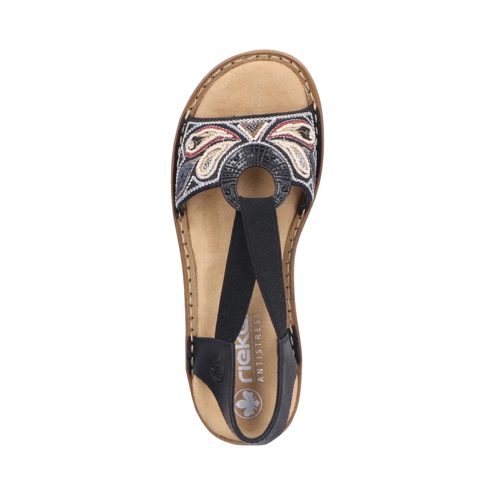 Rieker Women's Regina B4 Sandal in Black