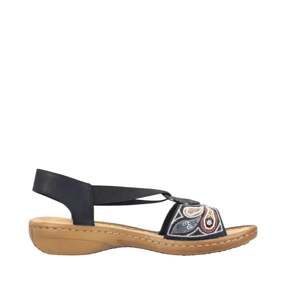 Rieker Women's Regina B4 Sandal in Black