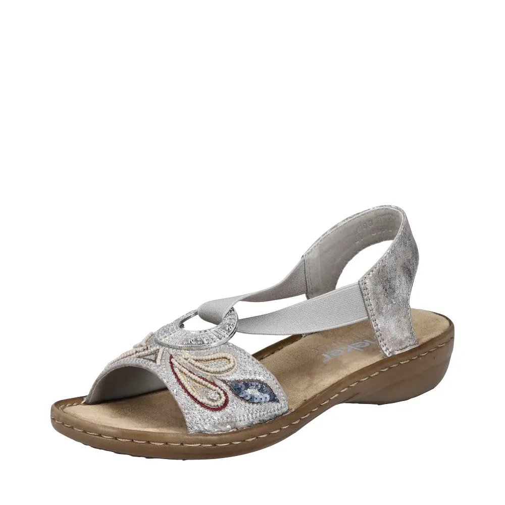 Rieker Women's Regina B4 Sandal in Rose Metallic