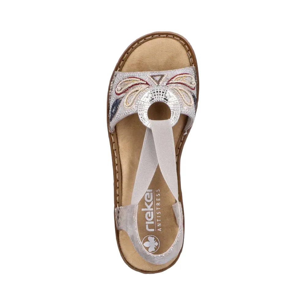 Rieker Women's Regina B4 Sandal in Rose Metallic