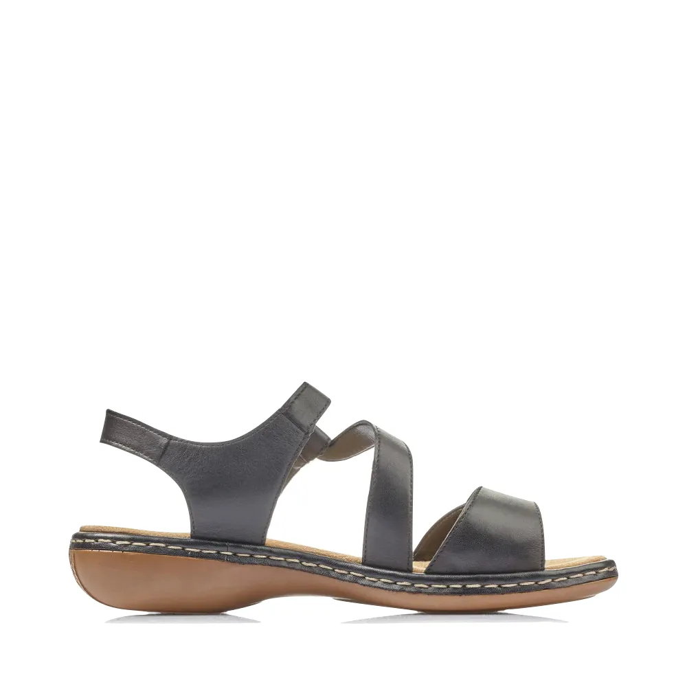 Rieker Women's Regina C7 Sandal in Black