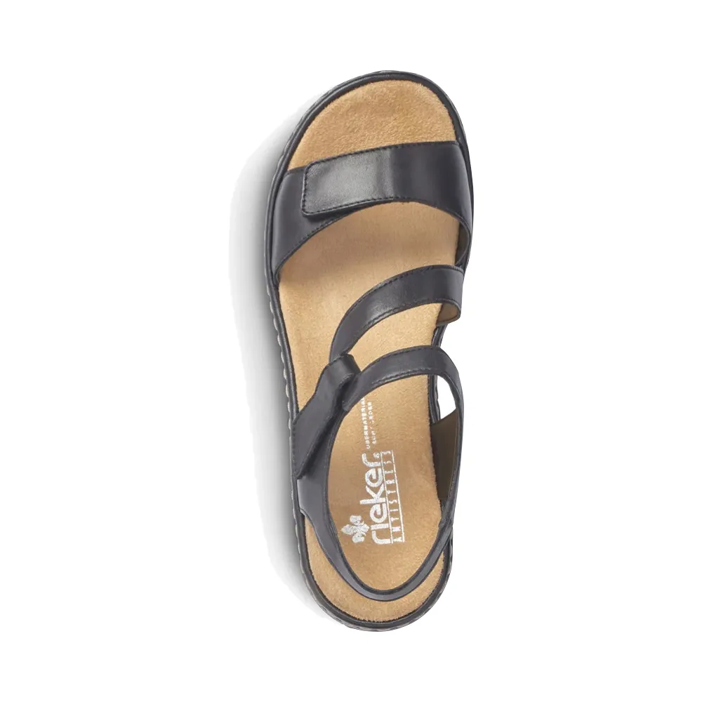 Rieker Women's Regina C7 Sandal in Black