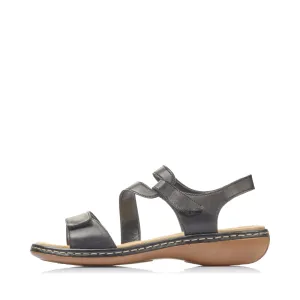 Rieker Women's Regina C7 Sandal in Black