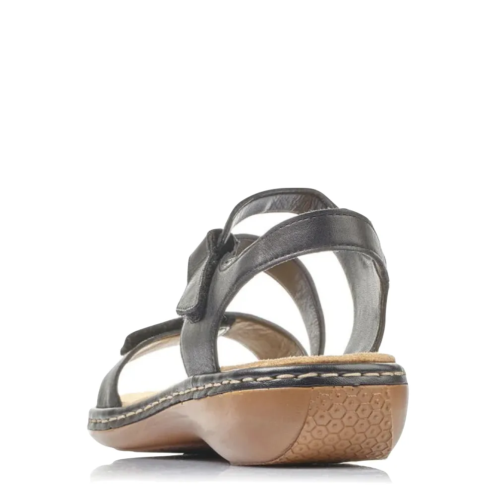 Rieker Women's Regina C7 Sandal in Black