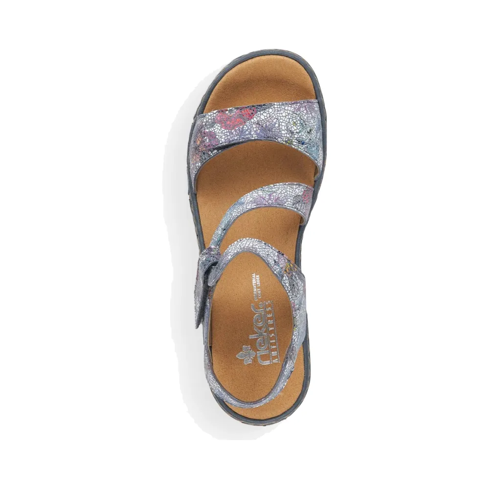 Rieker Women's Regina C7 Sandal in Blue Multi