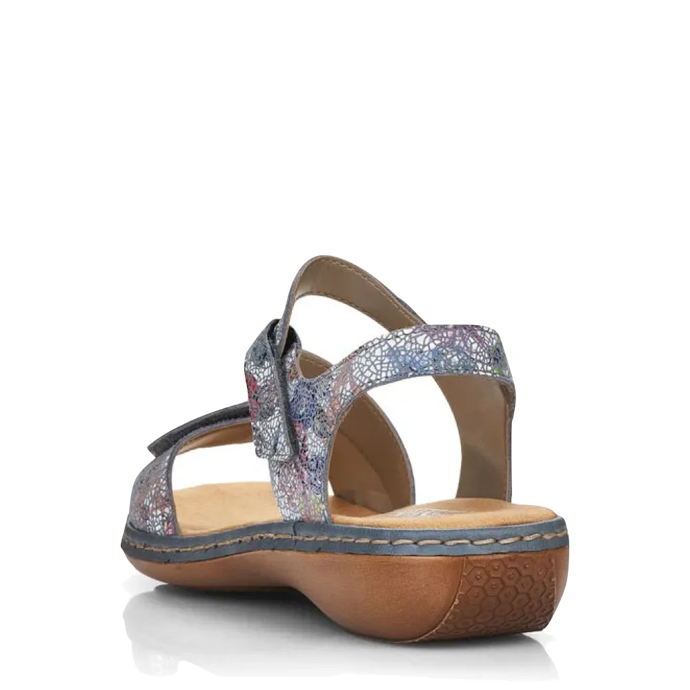 Rieker Women's Regina C7 Sandal in Blue Multi