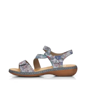 Rieker Women's Regina C7 Sandal in Blue Multi