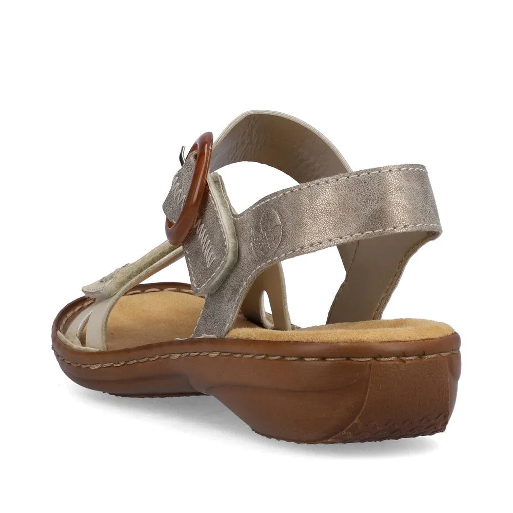 Rieker Women's Regina Z3 Sandal in Cliff/Perle