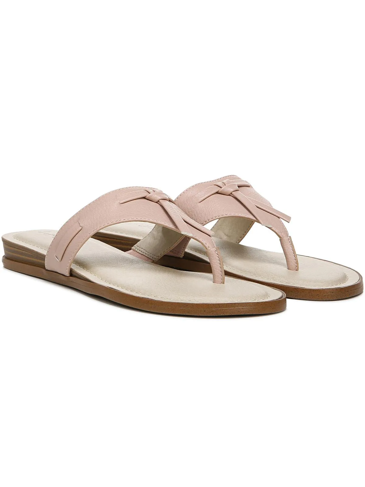 Rio Womens Faux Leather Pebbled Flip-Flops