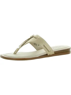Rio Womens Faux Leather Pebbled Flip-Flops