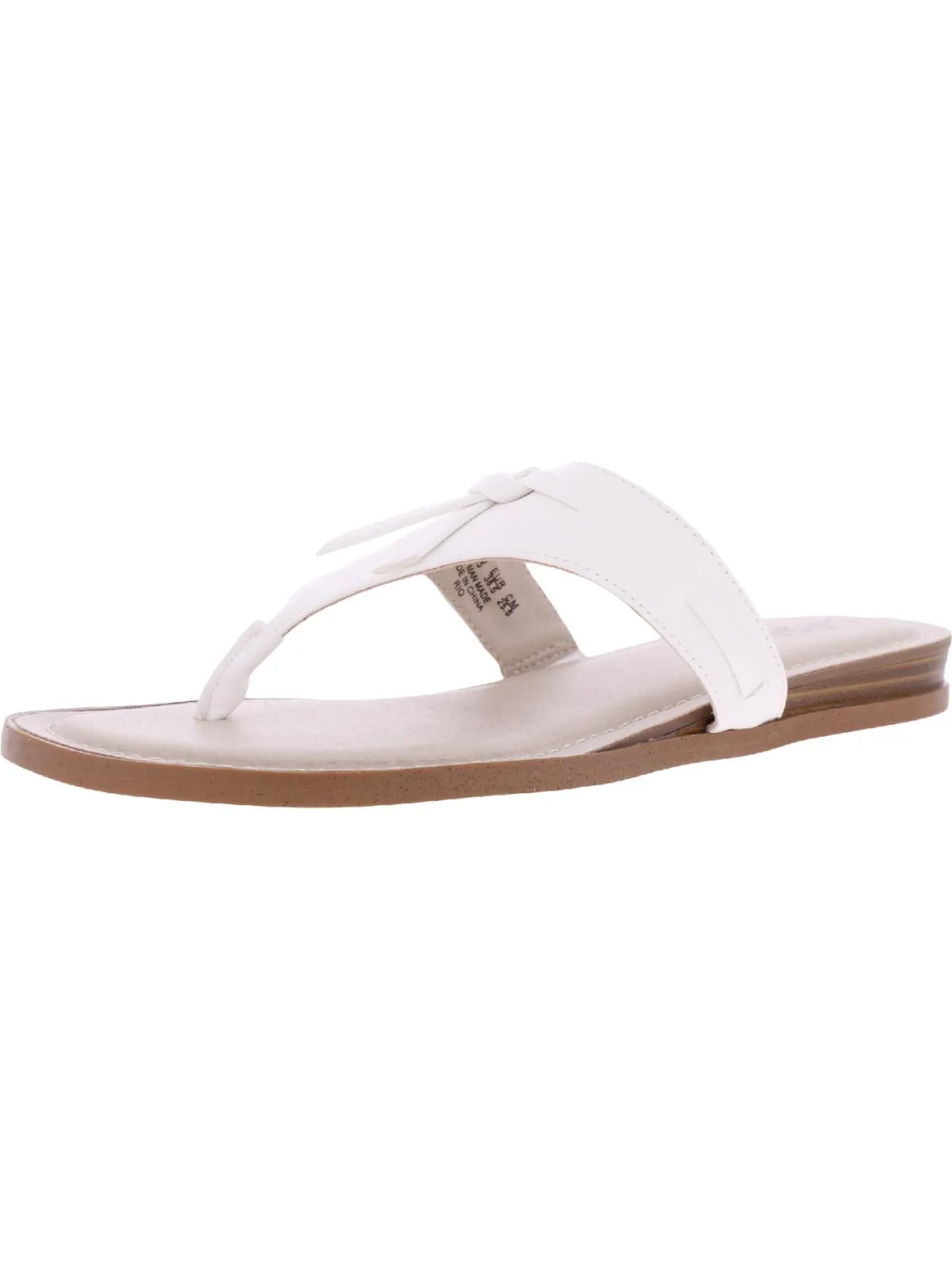 Rio Womens Faux Leather Pebbled Flip-Flops