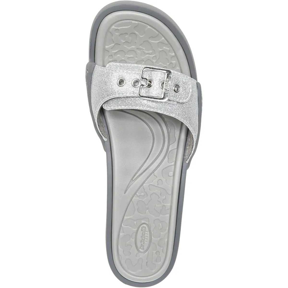 Rock On Womens Slip On Buckle Slide Sandals