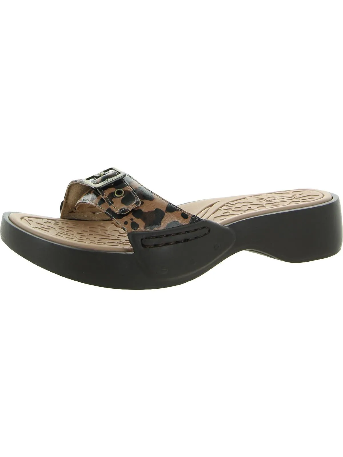 Rock On Womens Slip On Buckle Slide Sandals