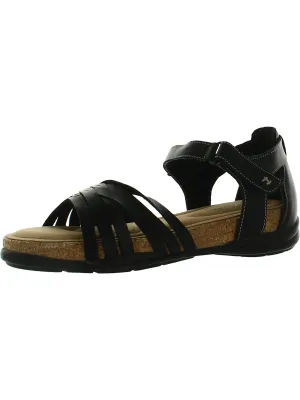 Roseville Cove Womens Leather Comfort Wedge Sandals