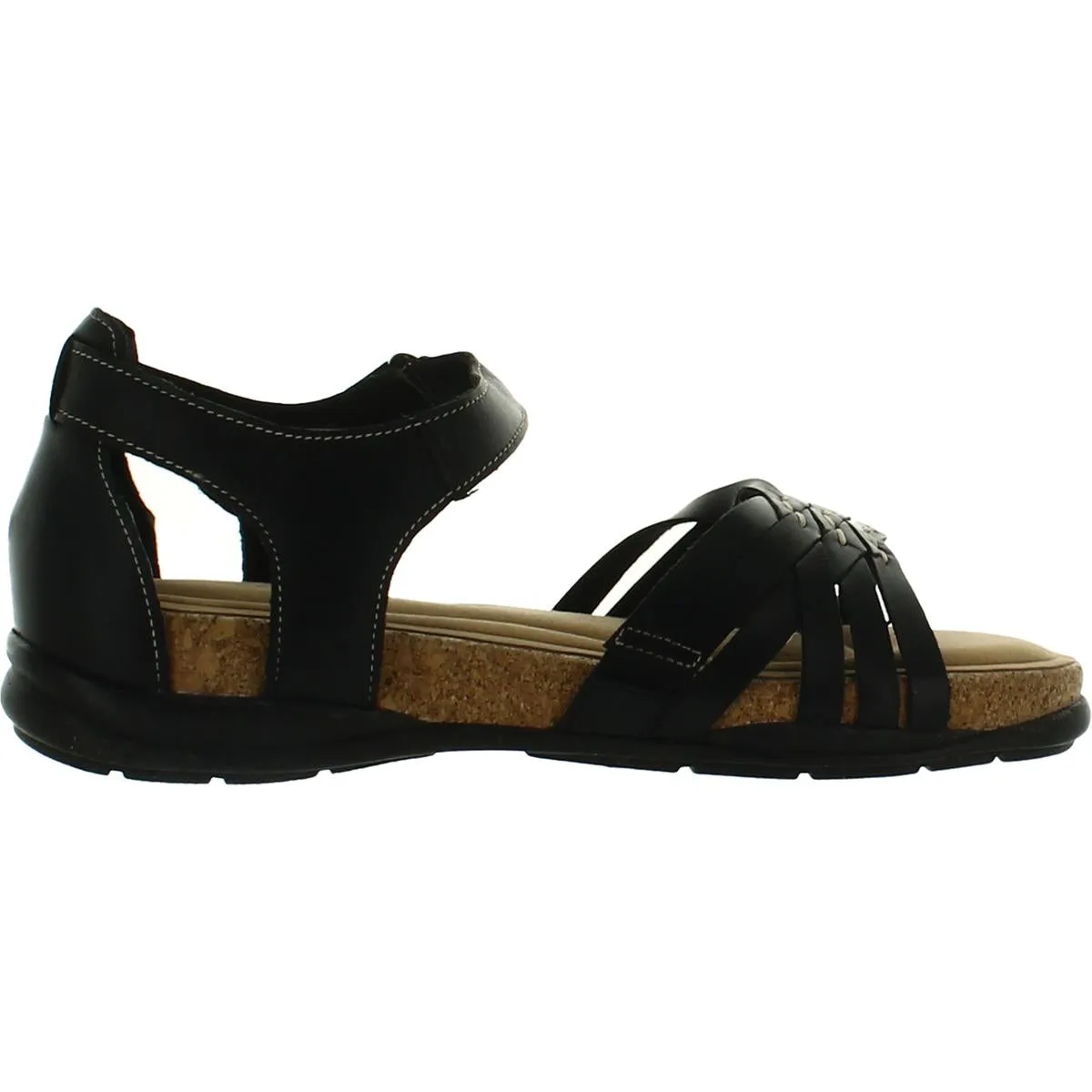 Roseville Cove Womens Leather Comfort Wedge Sandals