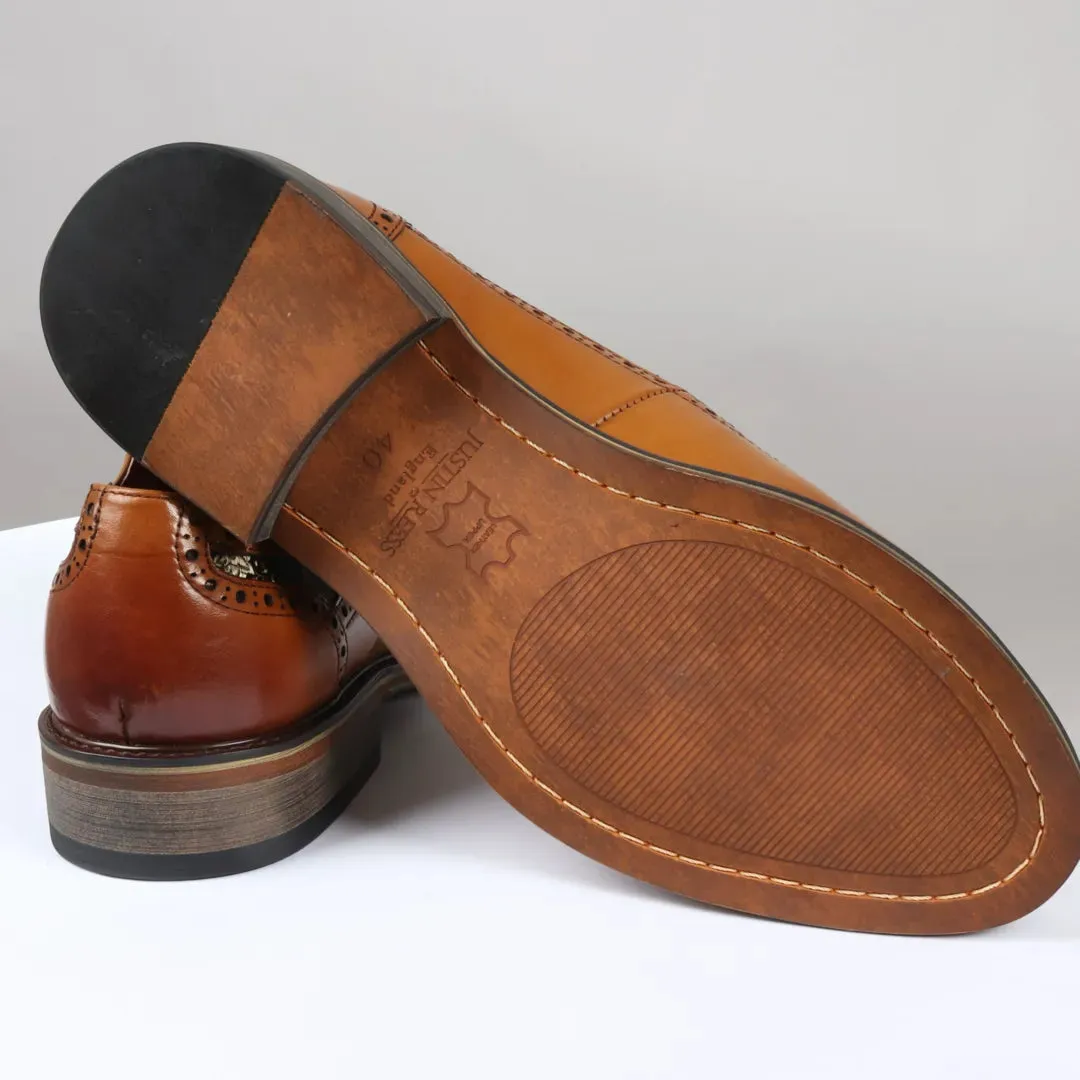 Ross Floral Print Leather Brogue Shoes