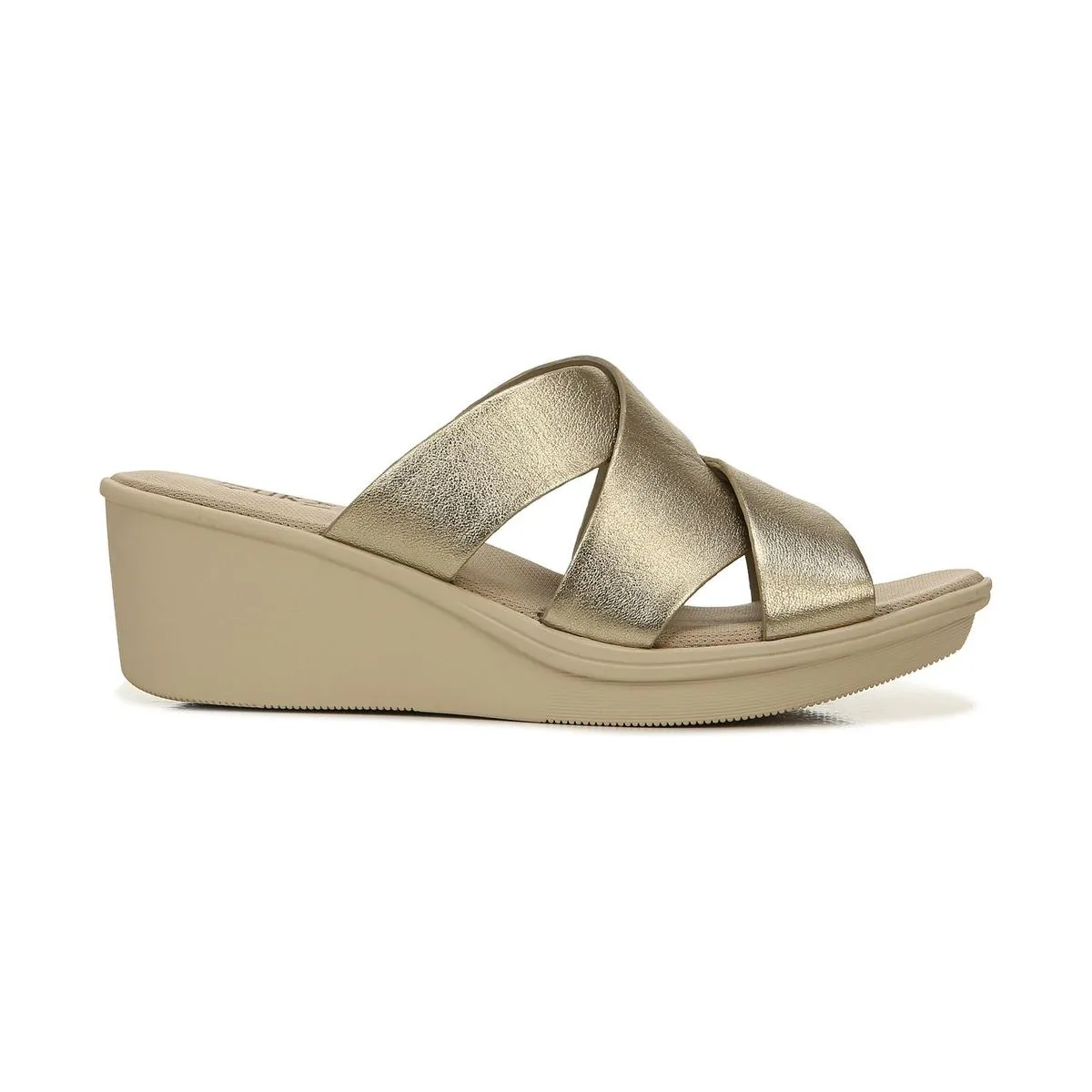 Rowena Womens Leather Slip On Wedge Sandals