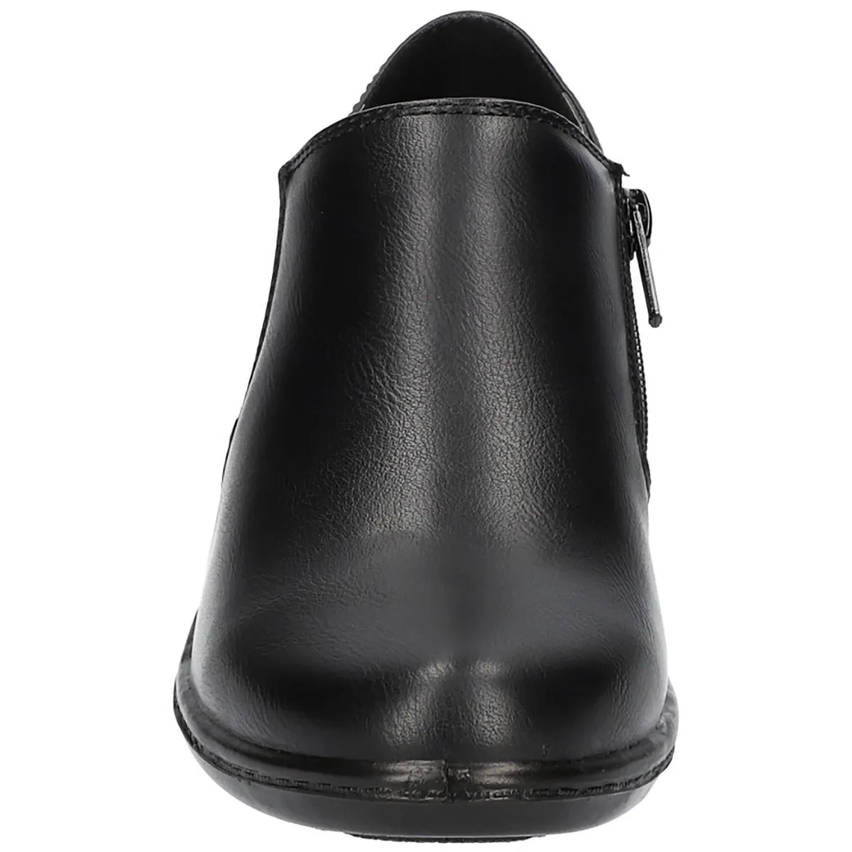 Ryalee Womens Faux Leather Zipper Clogs