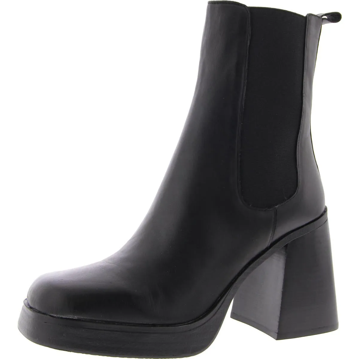 Sabetha Womens Leather Block Heel Chelsea Boots
