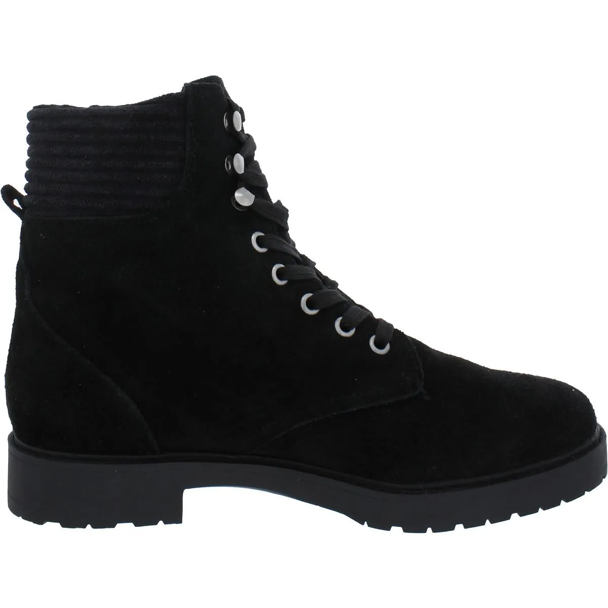 Sadie Womens Suede Almond Toe Combat & Lace-up Boots