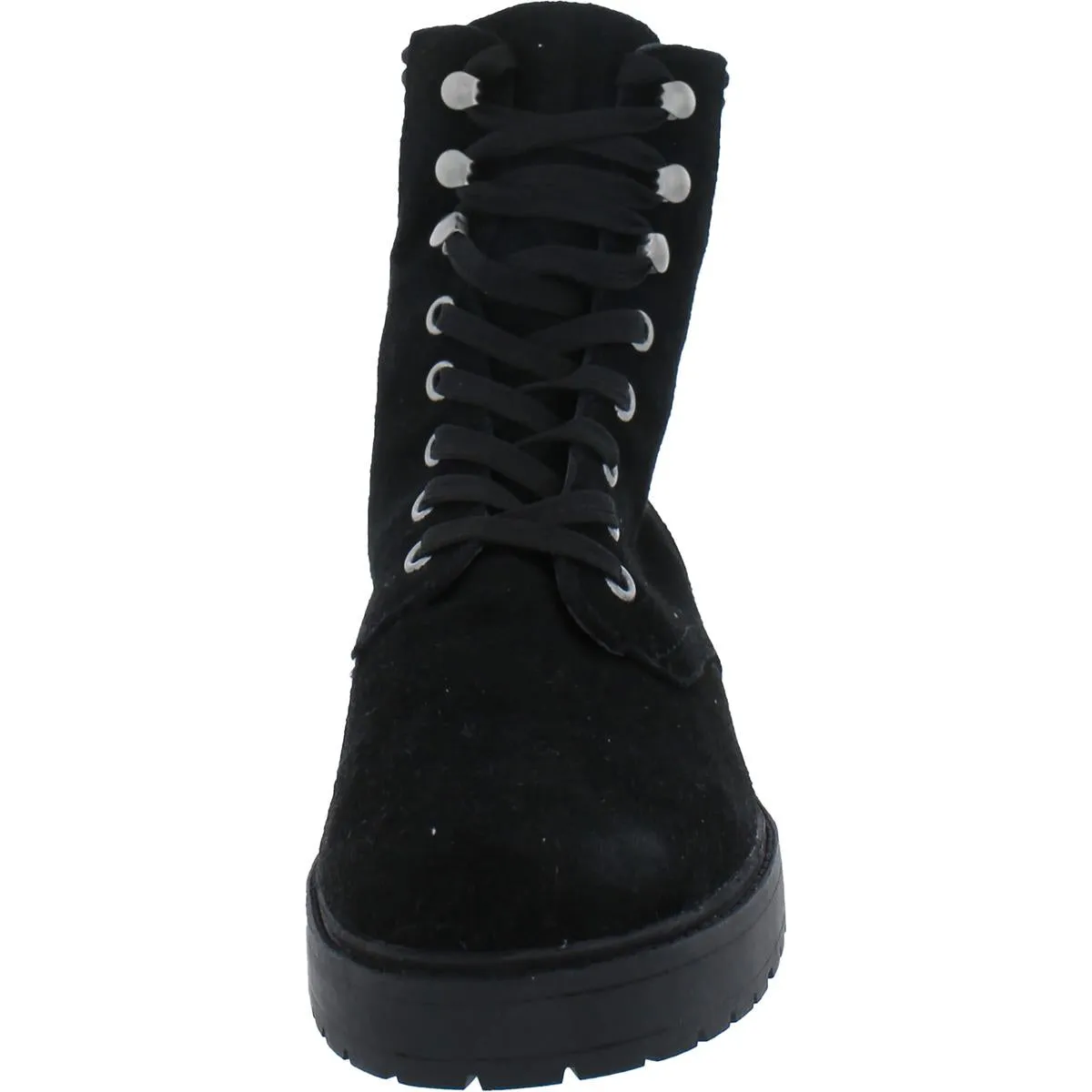 Sadie Womens Suede Almond Toe Combat & Lace-up Boots