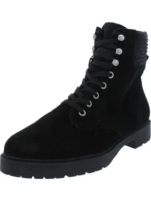 Sadie Womens Suede Almond Toe Combat & Lace-up Boots