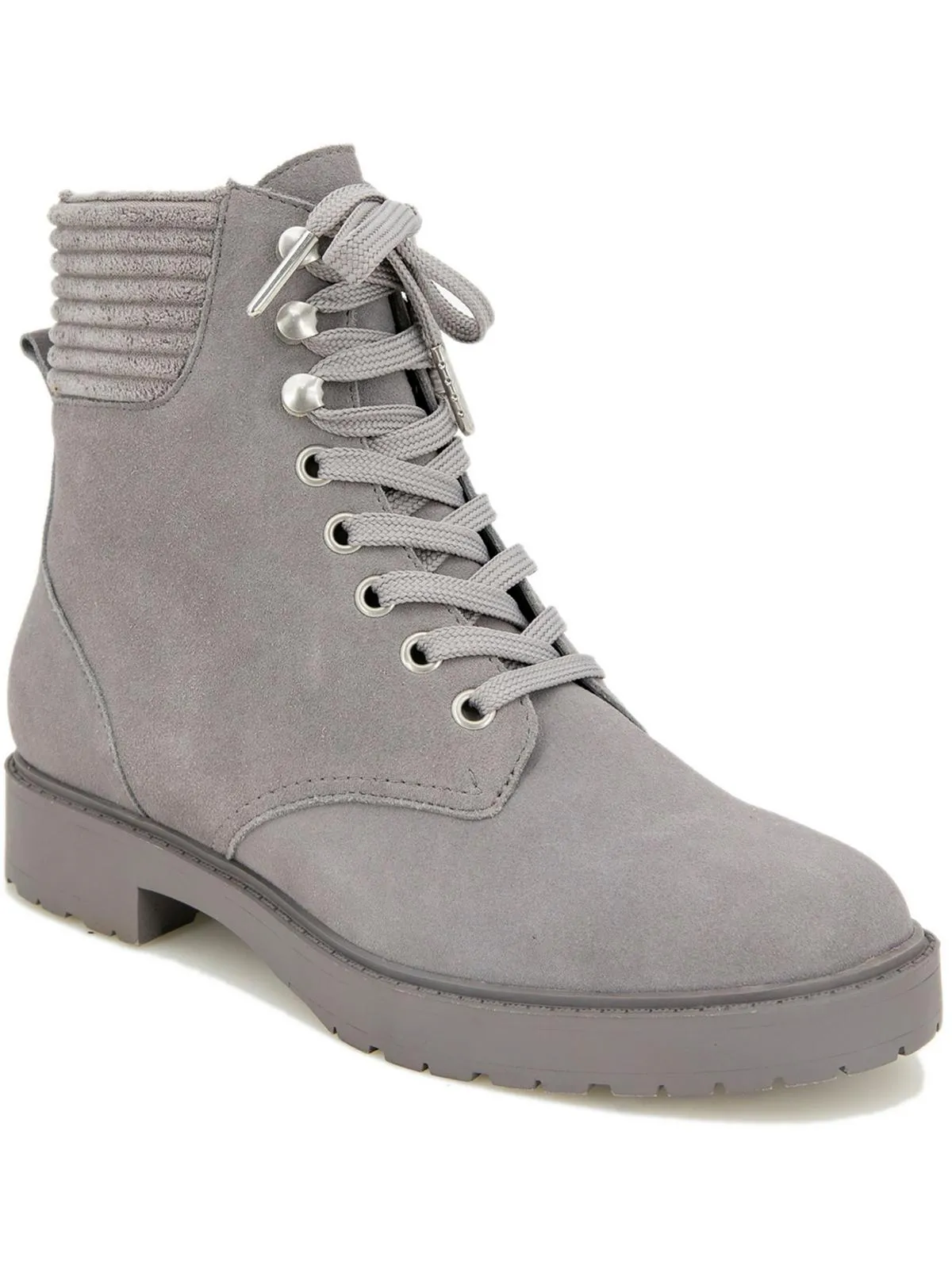 Sadie Womens Suede Almond Toe Combat & Lace-up Boots