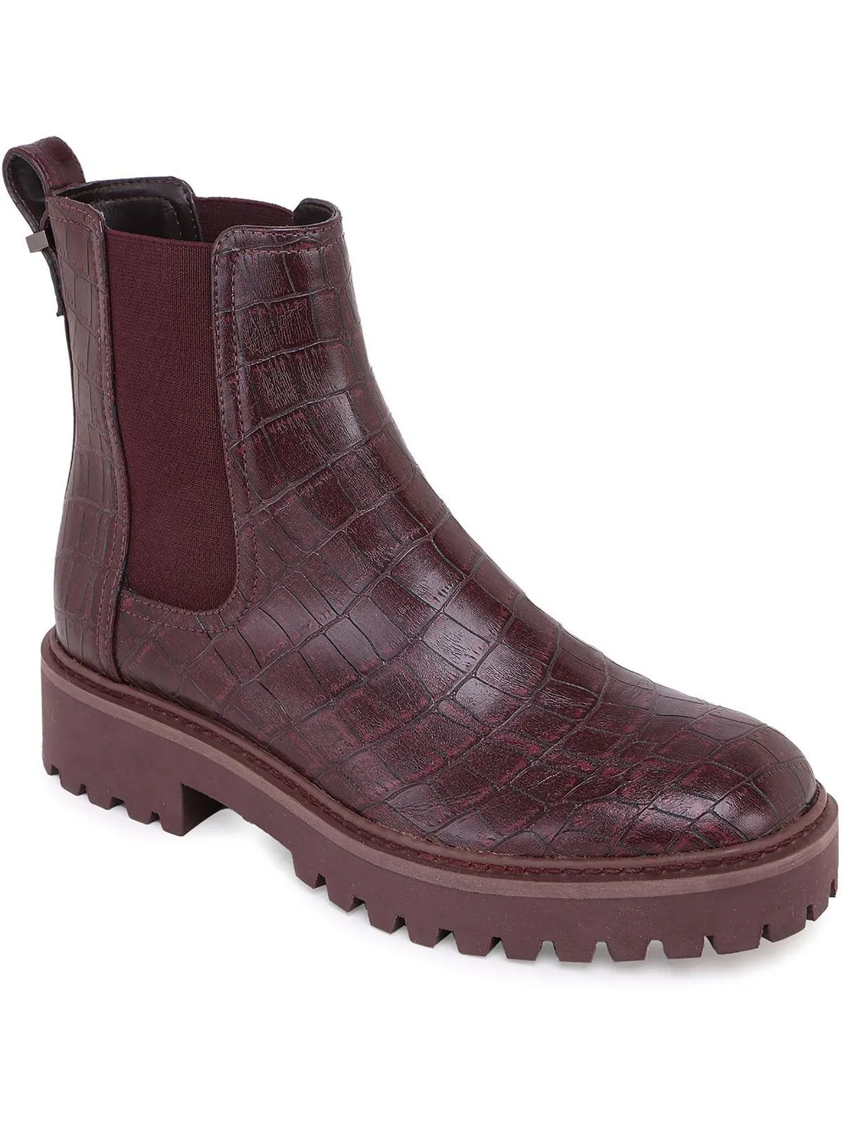 Salt Lug Womens Patent Pull On Chelsea Boots