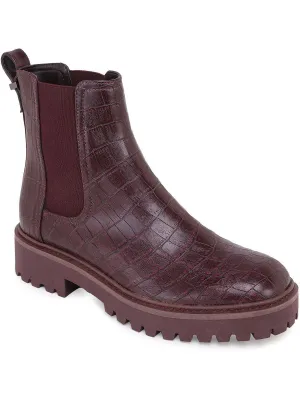 Salt Lug Womens Patent Pull On Chelsea Boots