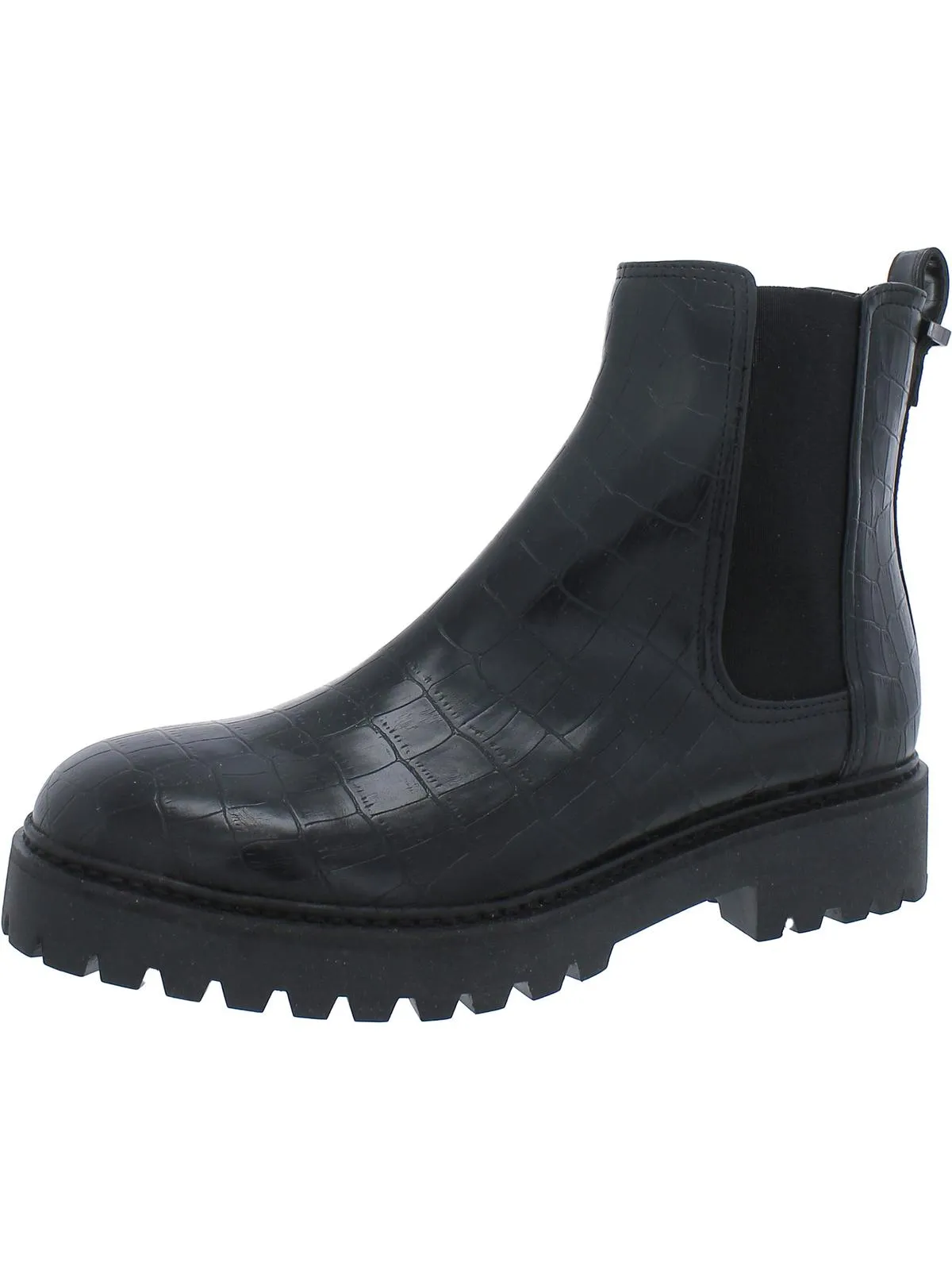 Salt Lug Womens Patent Pull On Chelsea Boots