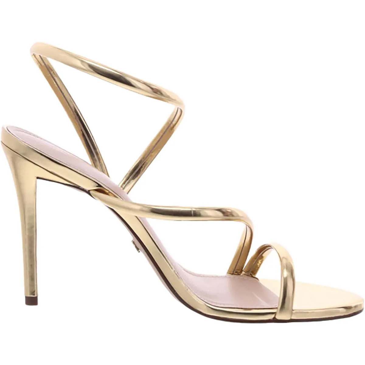 Sandalia Salto Alto Womens Metallic Dressy Strappy Sandals