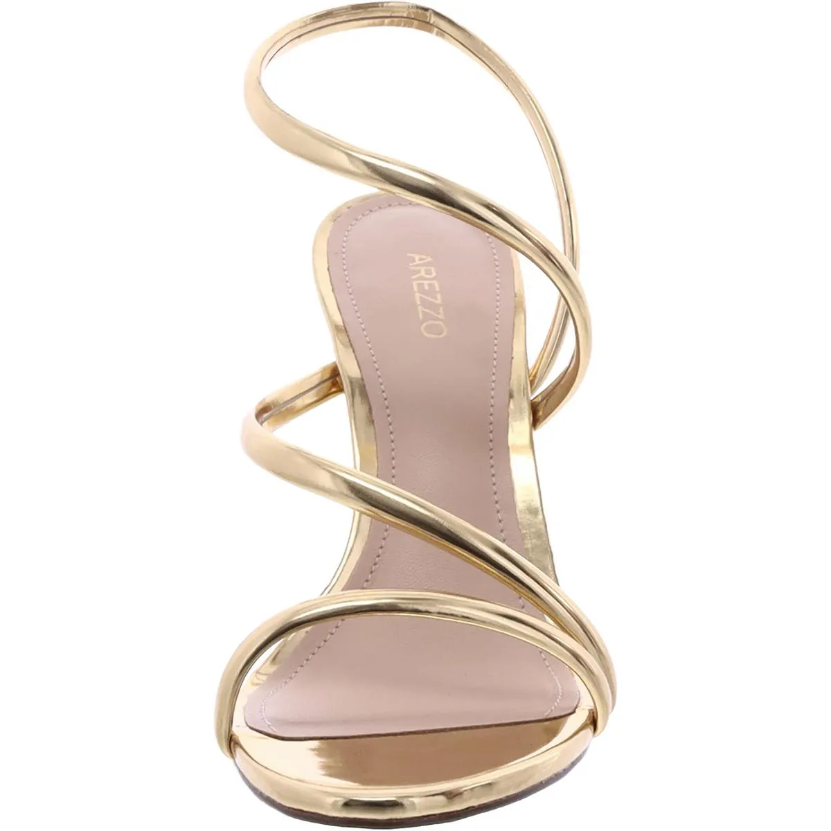 Sandalia Salto Alto Womens Metallic Dressy Strappy Sandals