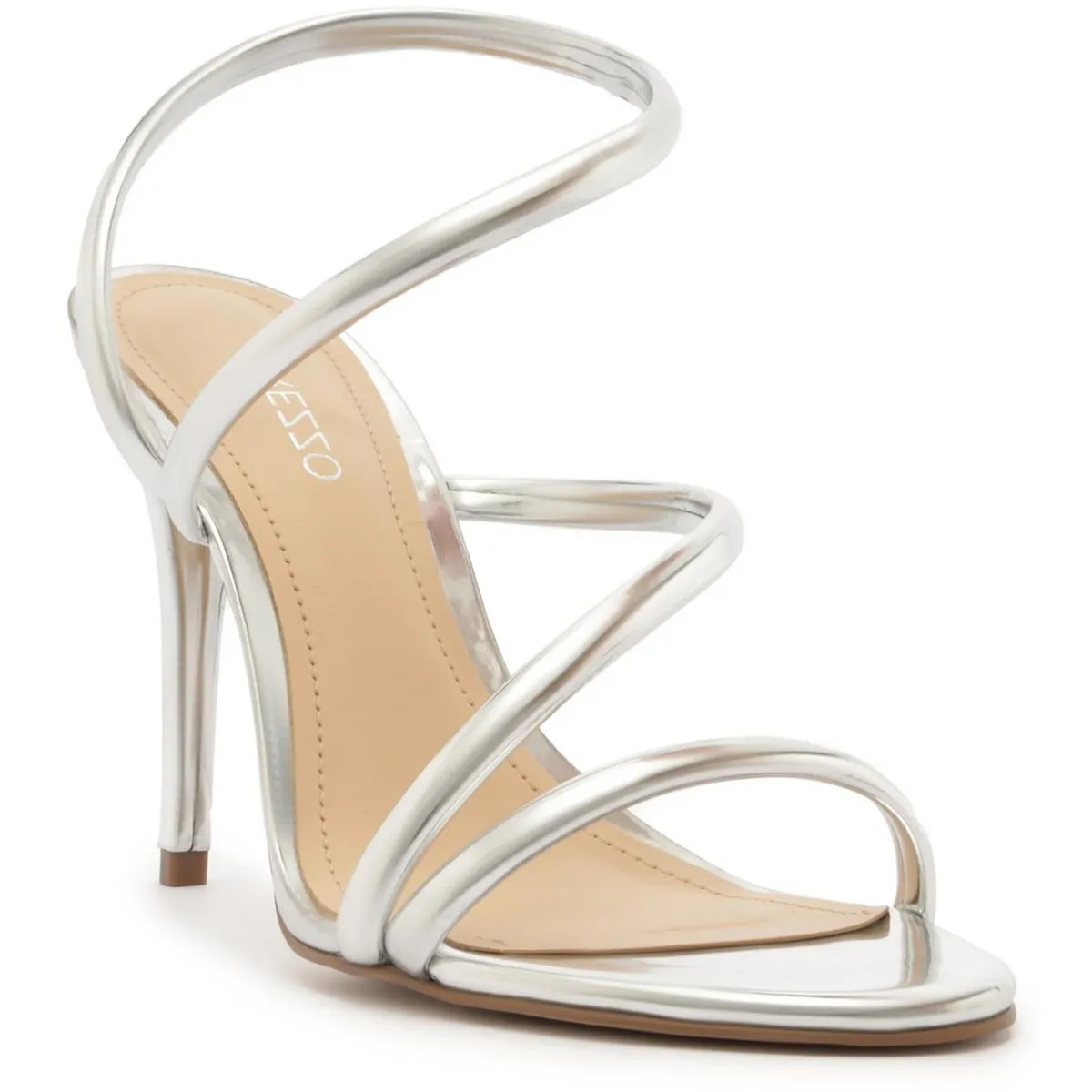 Sandalia Salto Alto Womens Metallic Dressy Strappy Sandals